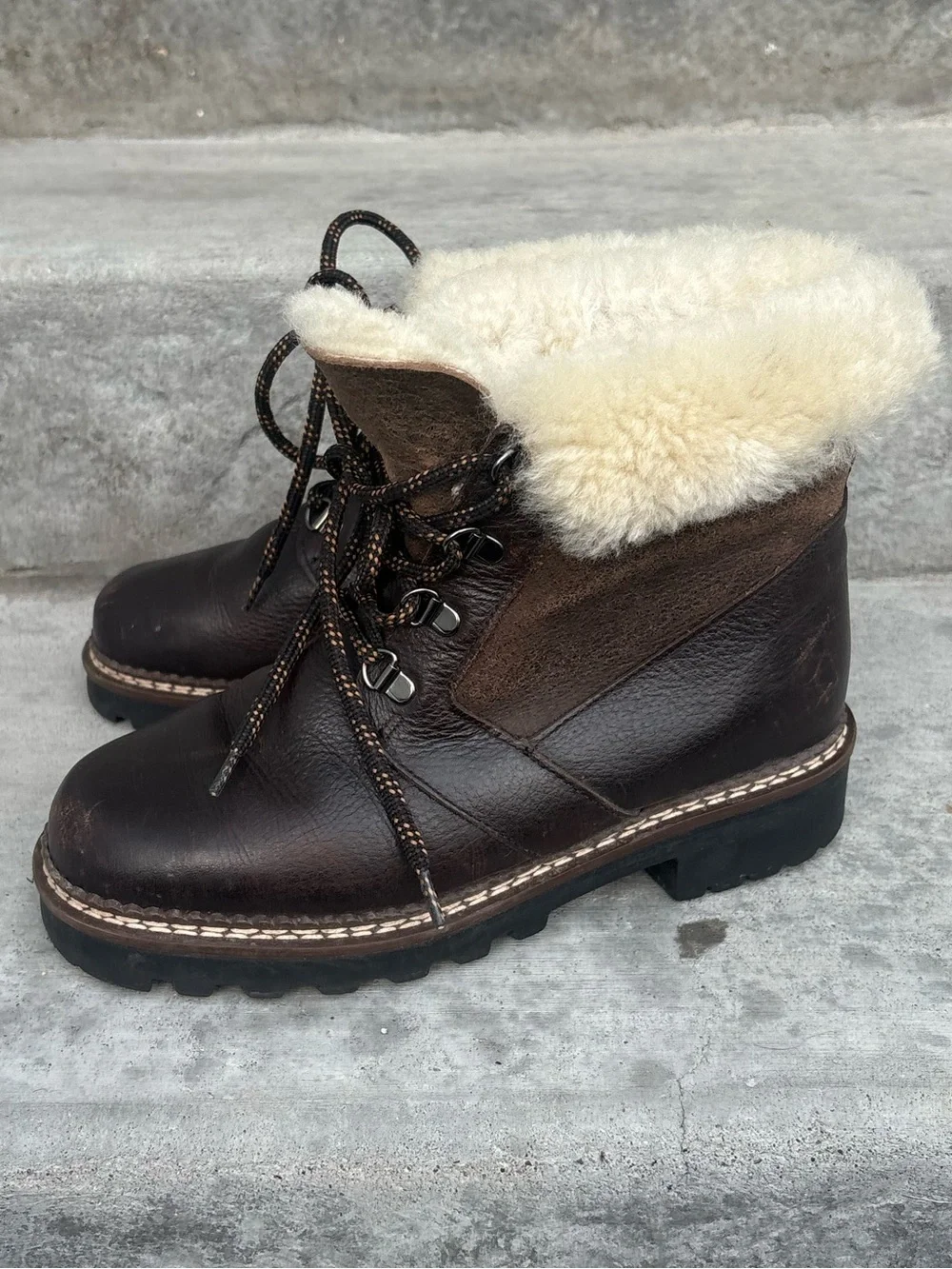 Blondo Shearling Lined Leather Winter Boots Brown Women’s 6